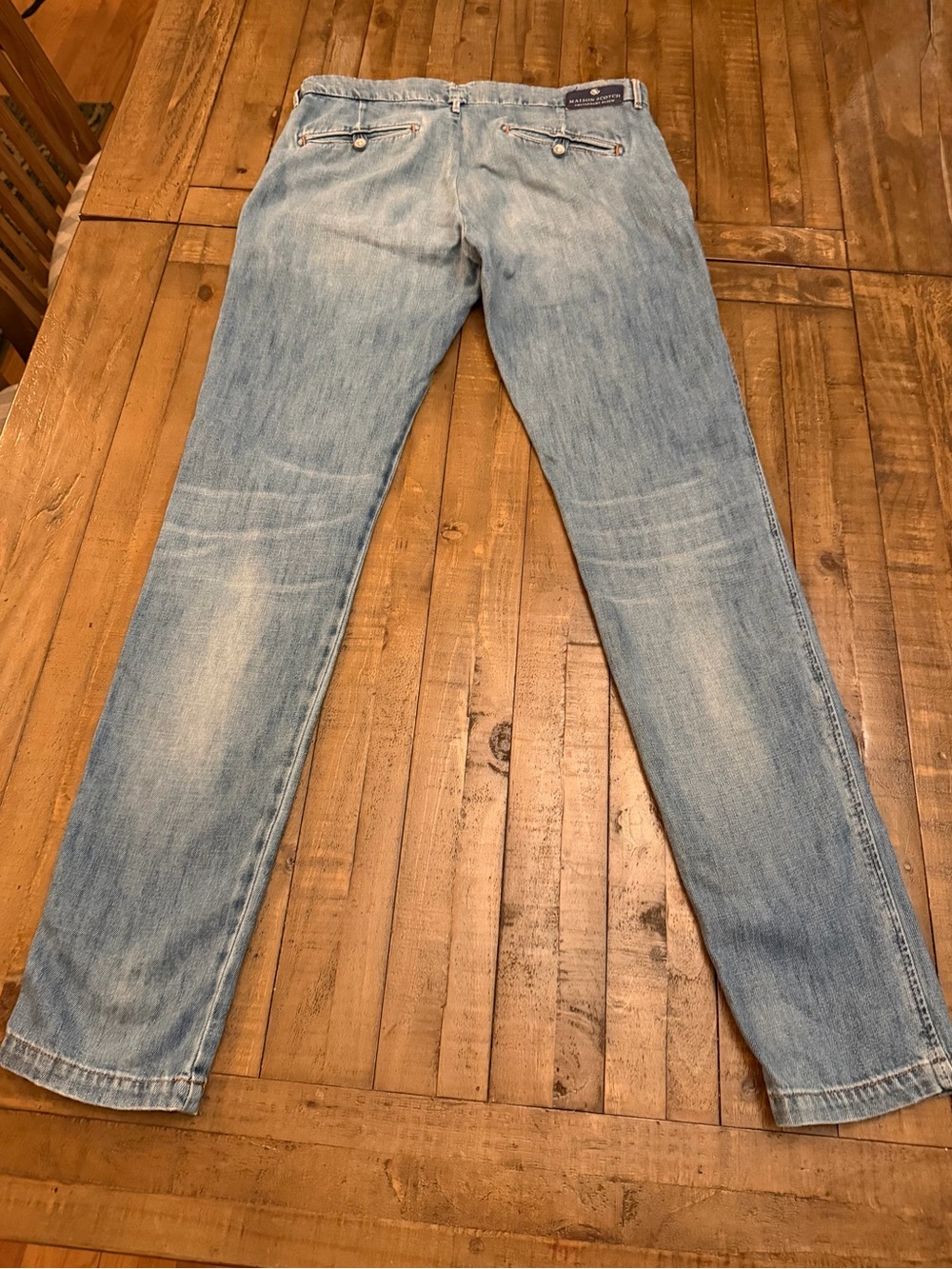 Scotch & Soda Light Blue Washed Straight Jeans - Picture 2 of 7